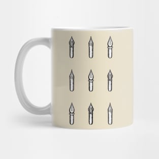 Nine Dip Pen Nibs (Natural White) Mug